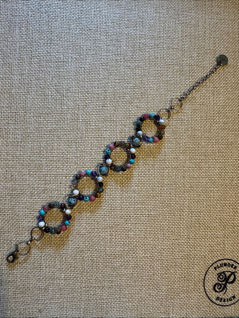 Plunder Multicolor Beaded Circle Link Bracelet